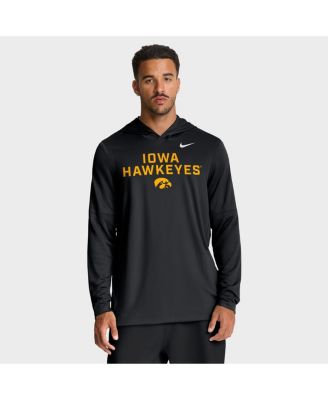 Nike - Men's Black Iowa Hawkeyes 2025 Sideline Performance Long Sleeve Hoodie T-Shirt