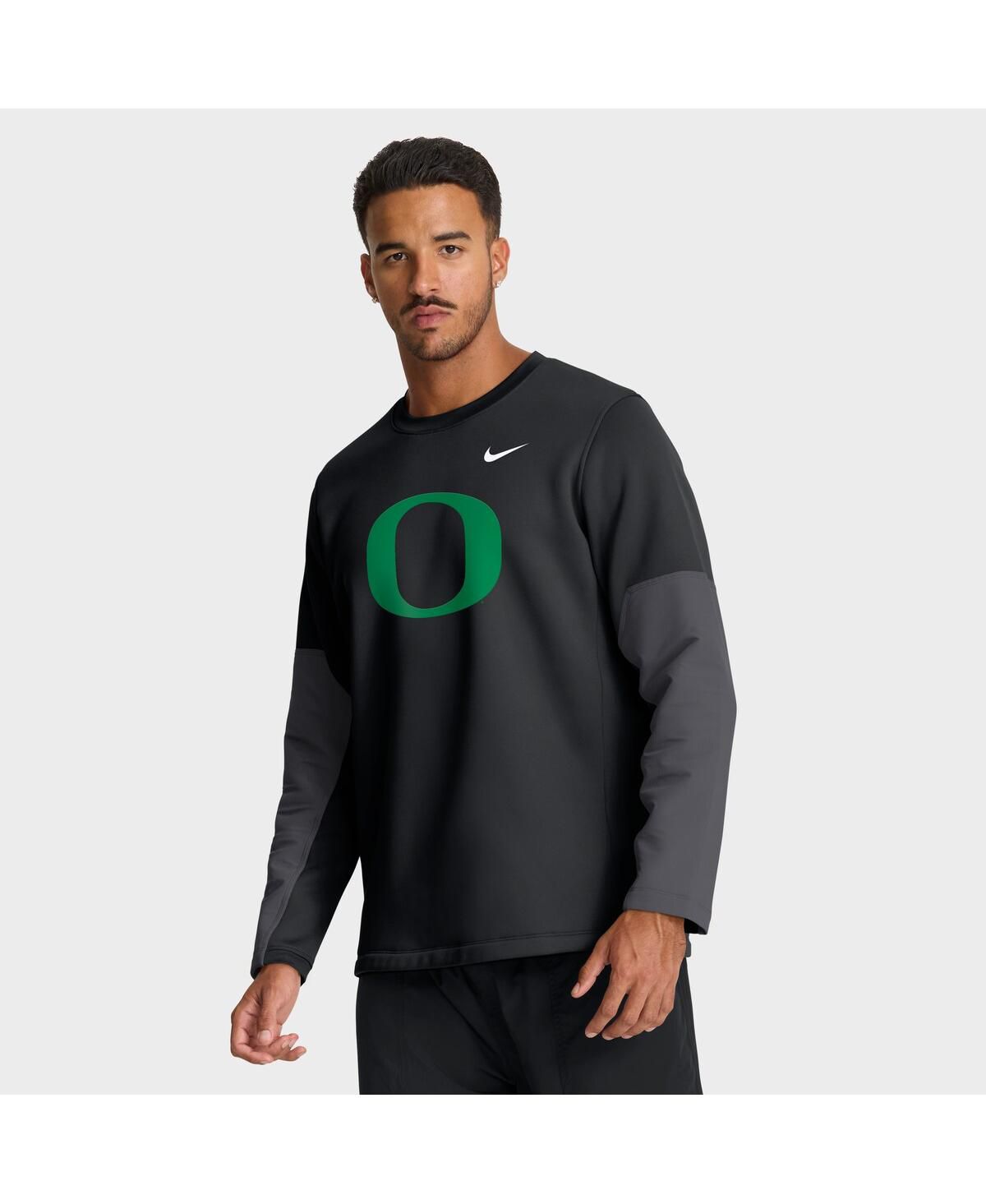 Мужская черная футболка Oregon Ducks 2025 Sideline Coach Performance с длинным рукавом от Oregon Ducks 2025