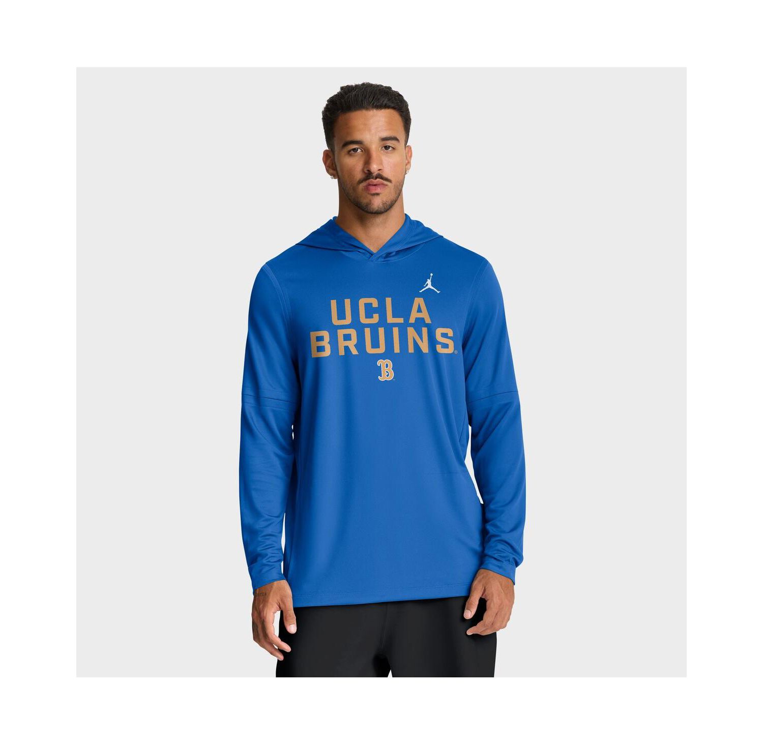 Men's Blue UCLA Bruins 2025 Sideline Performance Long Sleeve Hoodie T-Shirt