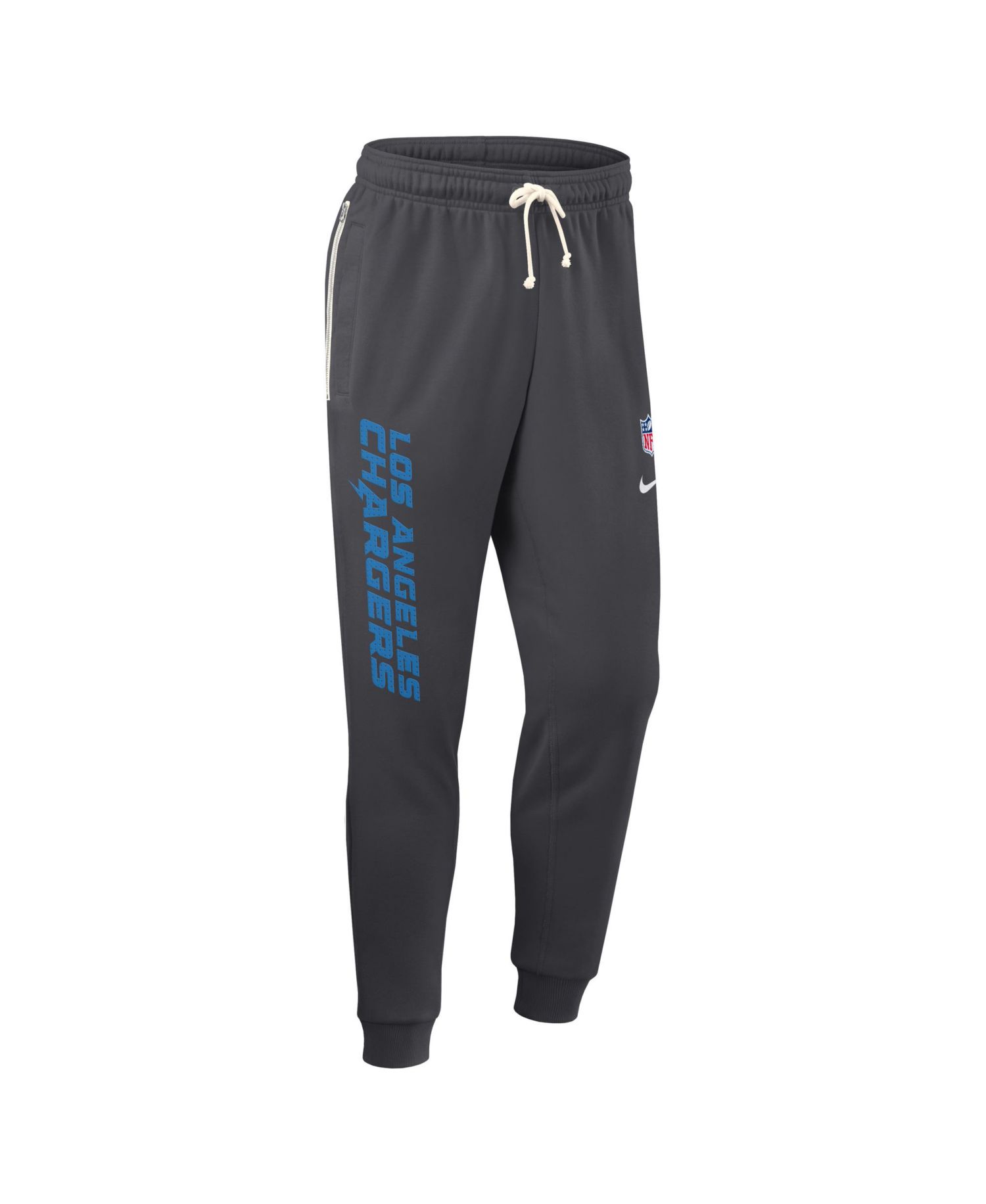 Men's Anthracite Los Angeles Chargers Sideline Ground Game Performance Taper Pants