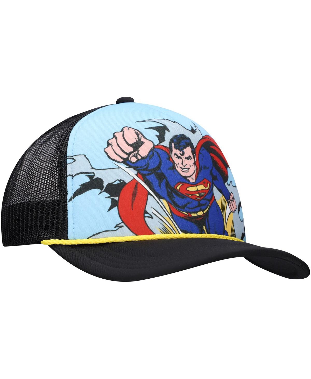 Lids Men's And Women's Blue/black Superman Graphic Foam Trucker Adjustable Hat In Multi