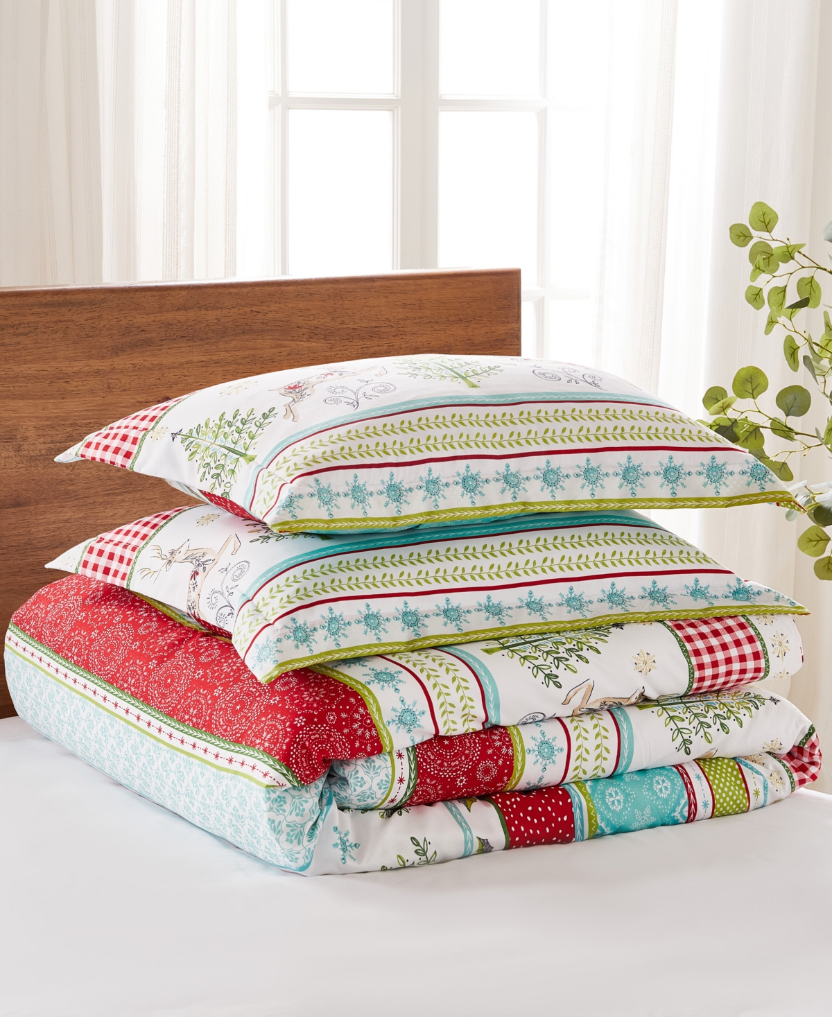 Levtex Home Merry And Bright Comet And Cupid Reversible 3-pc. Comforter Set, Full/queen In Red