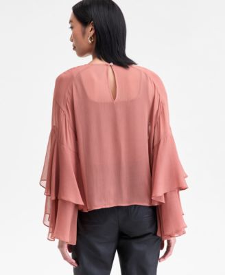 Women's Ruffle-Trim Bell-Sleeve Blouse, Macy's Exclusive
