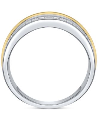 Men's Diamond Triple Row Band (1/2 ct. t.w.) in 10k Two-Tone Gold