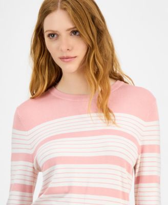 Nautica Women's Mixed Stripe Crewneck Sweater