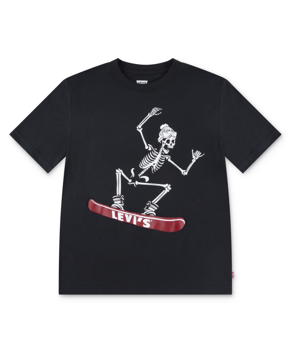 Levi's Big Boys Shredding Skeleton Short Sleeve T-shirt In Black
