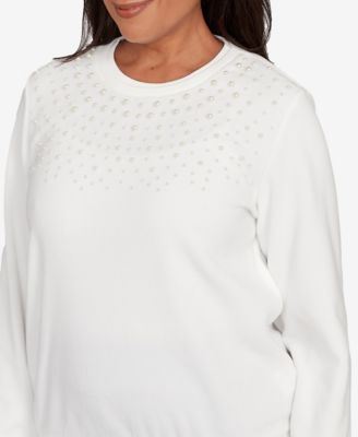 Women's Classic Embellished Crew Neck Anti-Pill Top