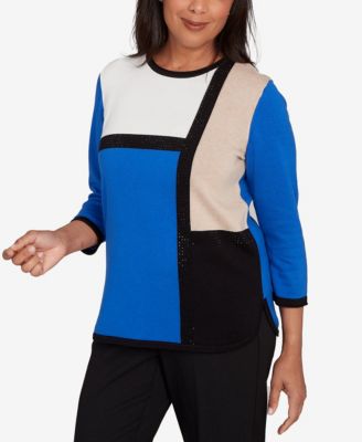 Women's Classic Color Block Long Sleeve Sweater
