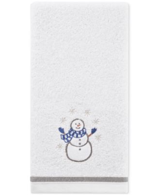 Holiday Snowman Turkish Cotton 2-Pc. Hand Towel Set, 16&amp;quot; x 28&amp;quot;