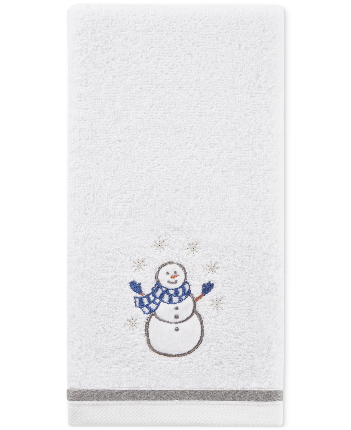 Decor Studio Holiday Snowman Turkish Cotton 2-pc. Hand Towel Set, 16" X 28" In White