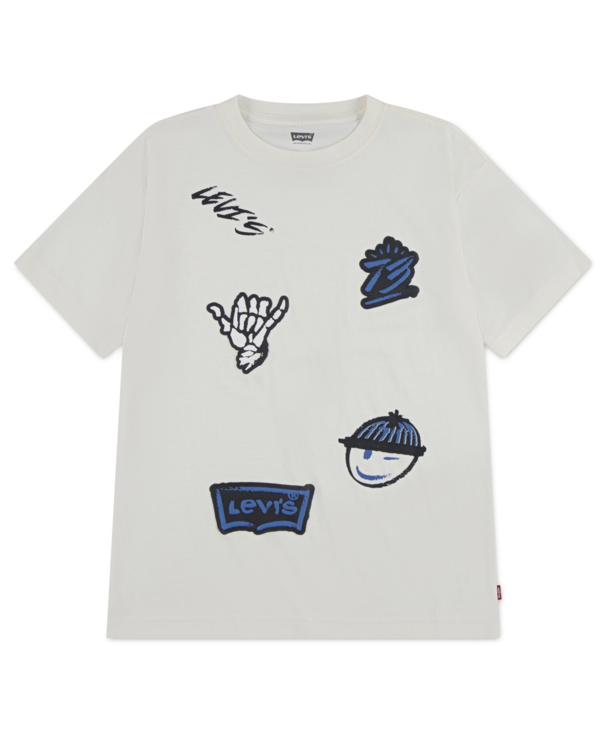 Levi's Big Boys Chill Doodle Short Sleeve T-shirt In White