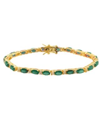 Sterling Silver with Colored Cubic Zirconia Tennis Bracelet in White Gold Plated, 14K Gold Plated, or 18K Rose Gold Plated