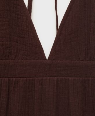 Women's V-Neck Cotton Dress