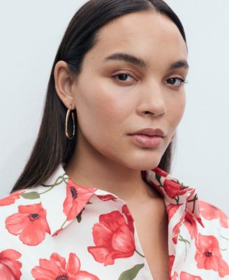 Women's Floral-Print Poplin Shirt