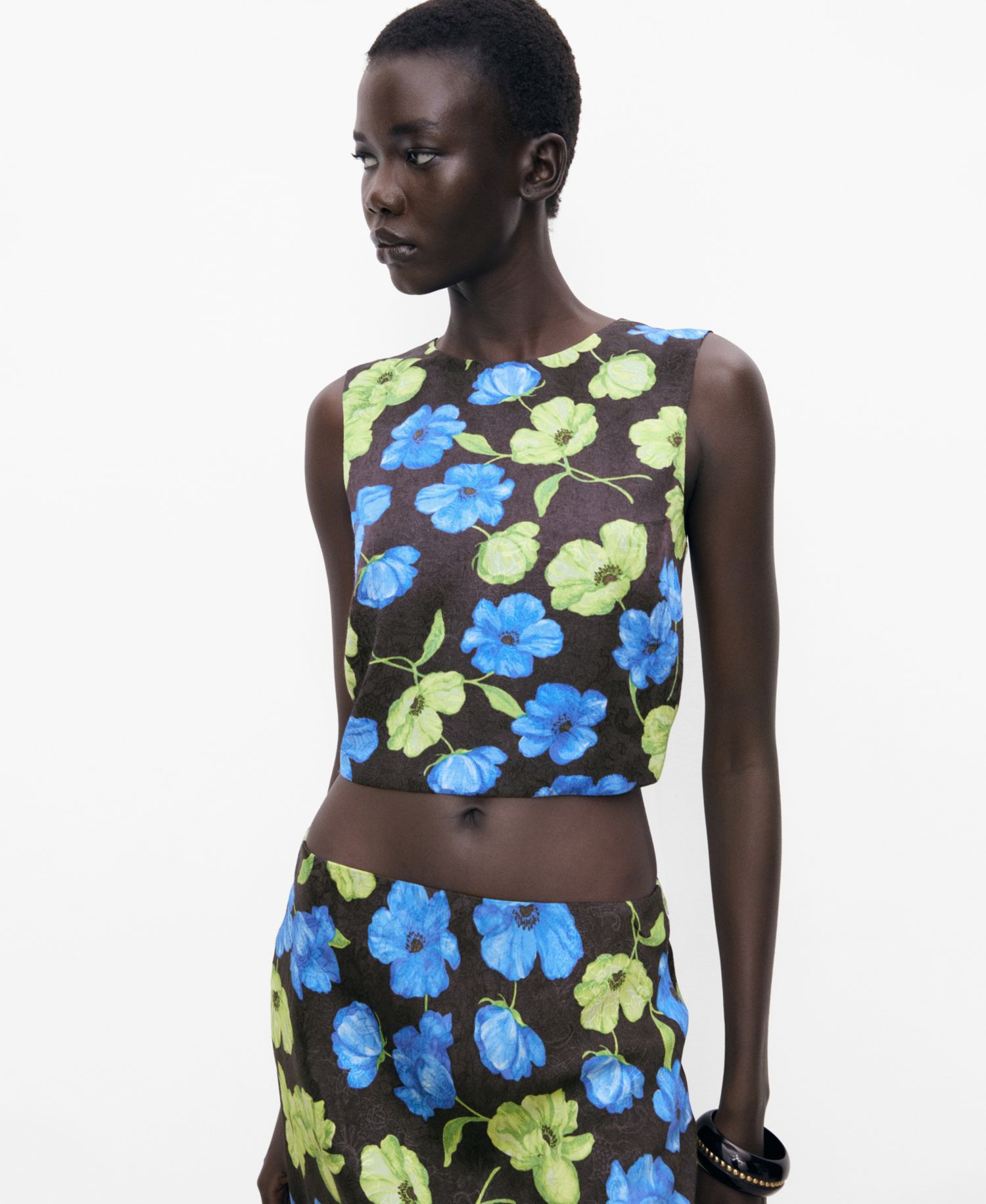 Women's Open-Back Floral Blouse