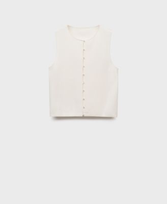 Women's Buttoned Fine-Knit Vest