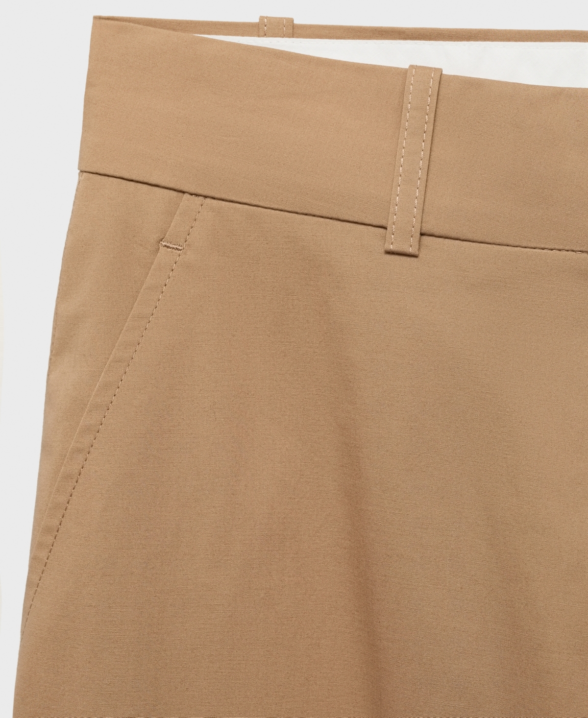 Mango Stretch Cotton Wide Leg Pants In Brown