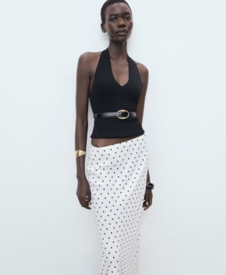 MANGO - Women's Long Polka Dot Skirt