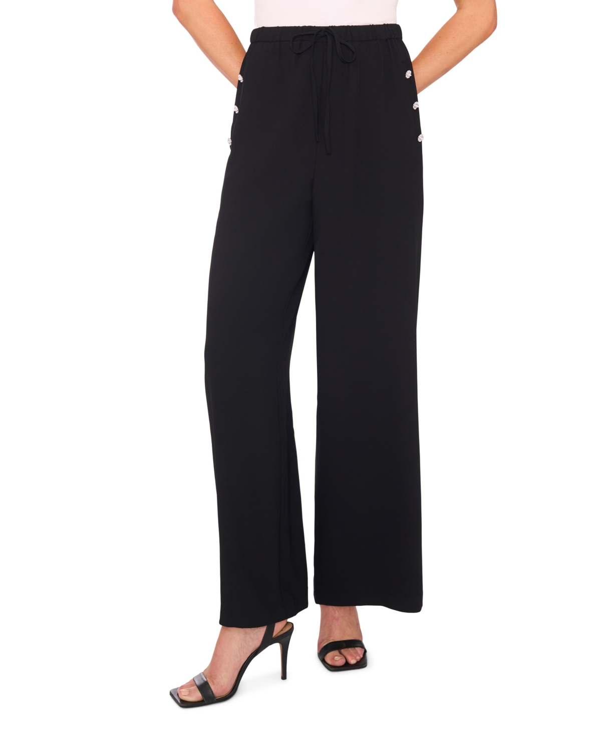 Cece Women's Pull On Drawstring Pants In Black