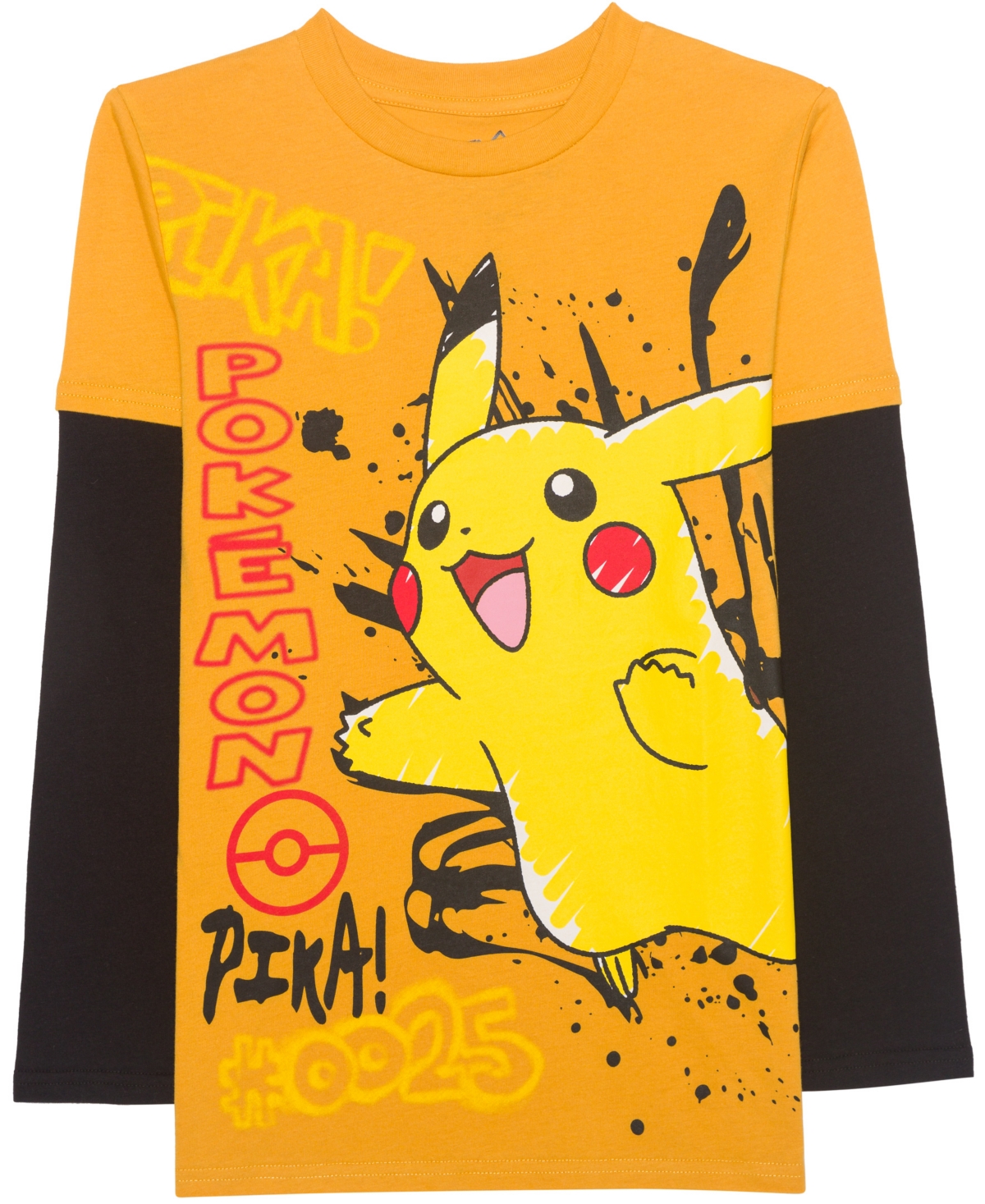 Pokémon Big Boys Long Sleeve Twofer T-shirt In Yellow