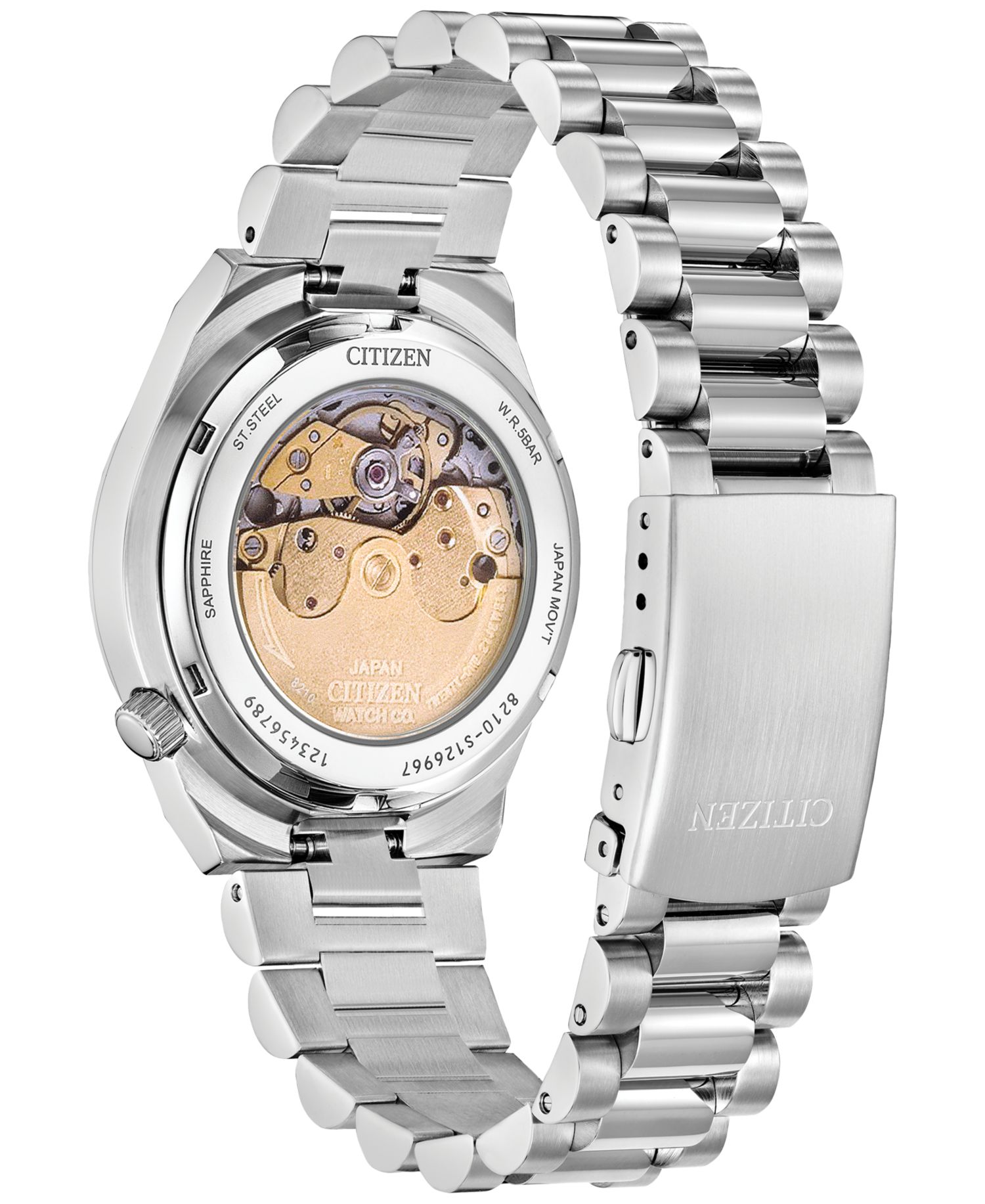 Men's Sport Luxury Tsuyosa Automatic Silver-Tone Stainless Steel Bracelet Watch 37mm
