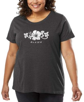 Plus Size Aloha Word Art T-Shirt