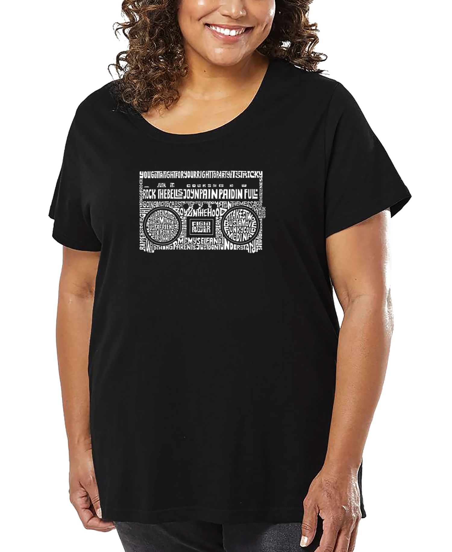Plus Size Greatest Rap Hits Of The 1980's Word Art T-Shirt