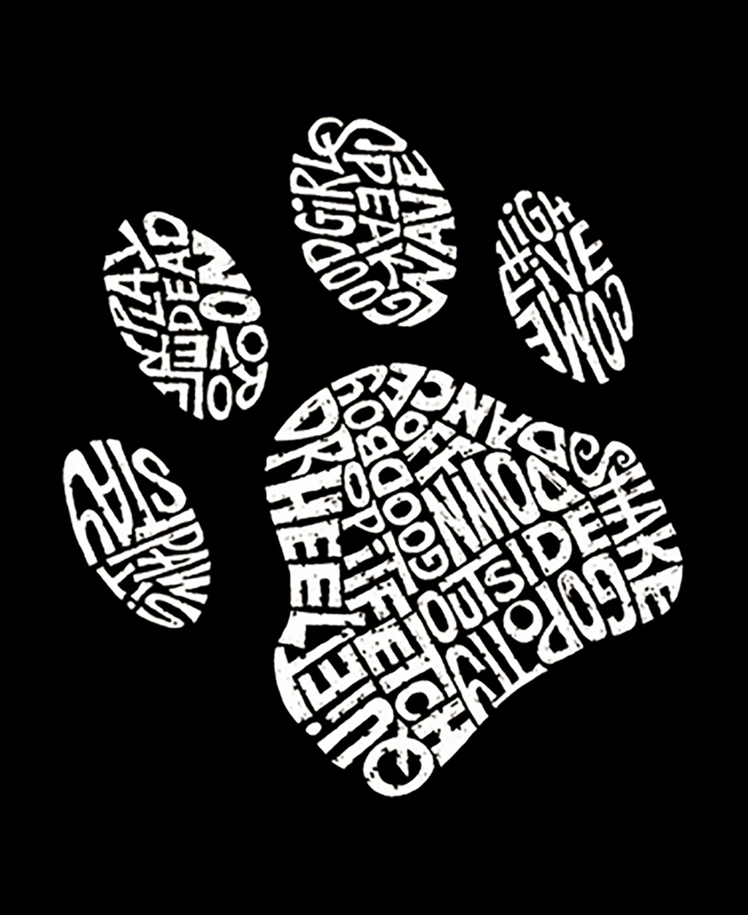 Plus Size Dog Paw Word Art T-Shirt
