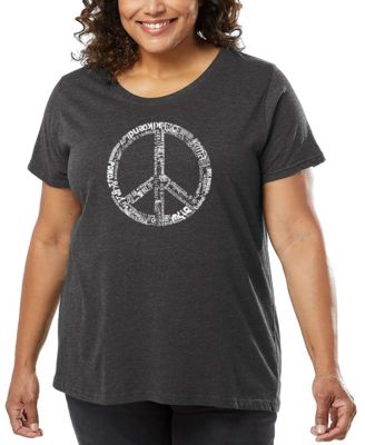 Plus Size The Word Peace In 77 Languages Word Art T-Shirt