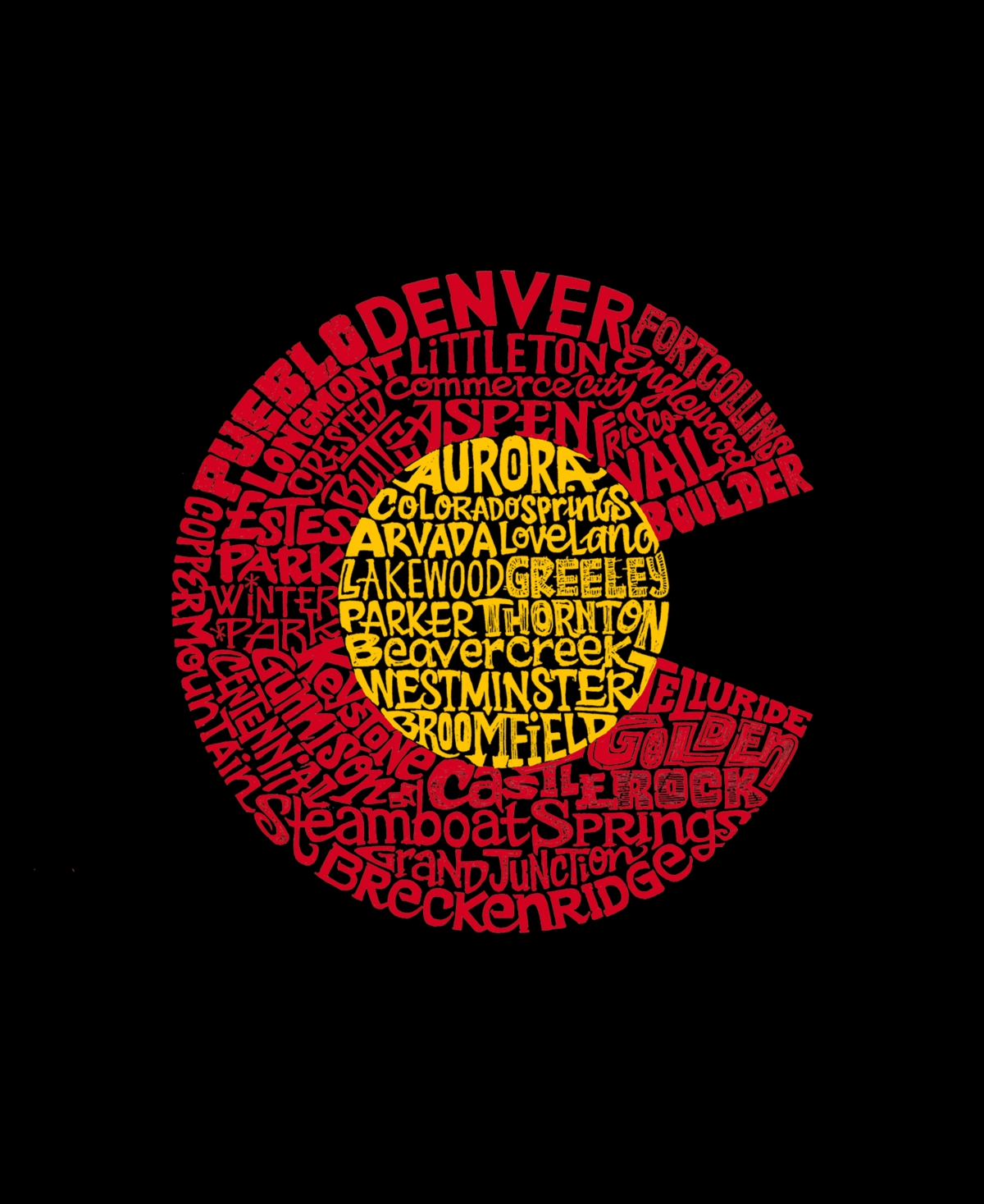 La Pop Art Plus Size Colorado Word Art T-shirt In Black