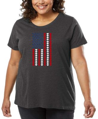 Plus Size Heart Flag Art T-Shirt
