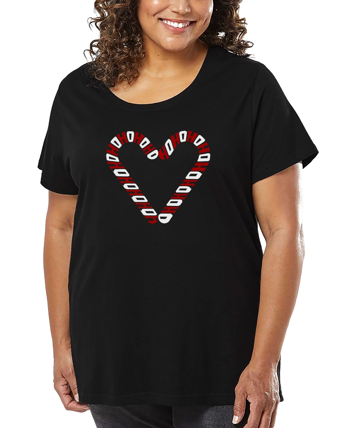 La Pop Art Plus Size All I Want For Christmas Is You Word Art V-neck T-shirt In Black
