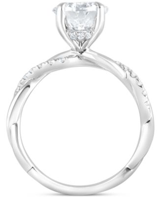 Bagley Mischka Certified Lab Grown Diamond Oval Twist Shank Engagement Ring (3-3/4 ct. t.w.) in 14k Gold
