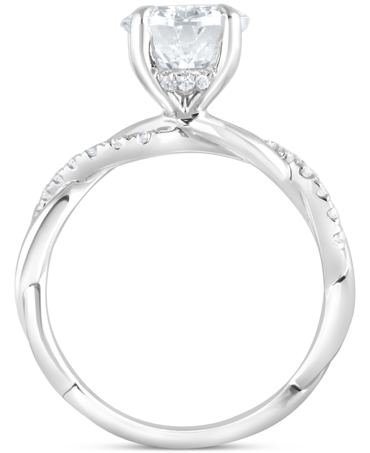 Badgley Mischka Bagley Mischka Certified Lab Grown Diamond Oval Twist Shank Engagement Ring (3-3/4 Ct. T.w.) In 14k  In Metallic