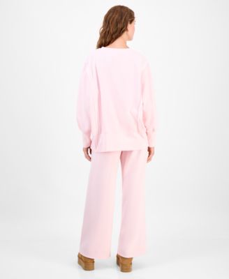 Juniors' Oversized Graphic-Print Sweatshirt & High-Rise Fleece Pants