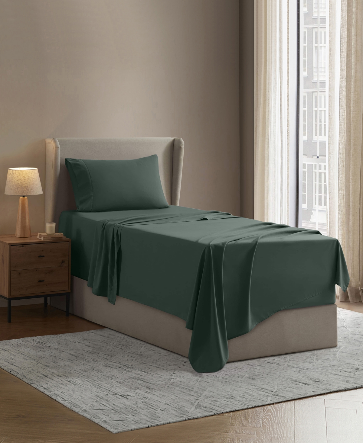 Nestl Premier Collection Deep Pocket 3 Piece Sheet Set, Twin Xl In Green