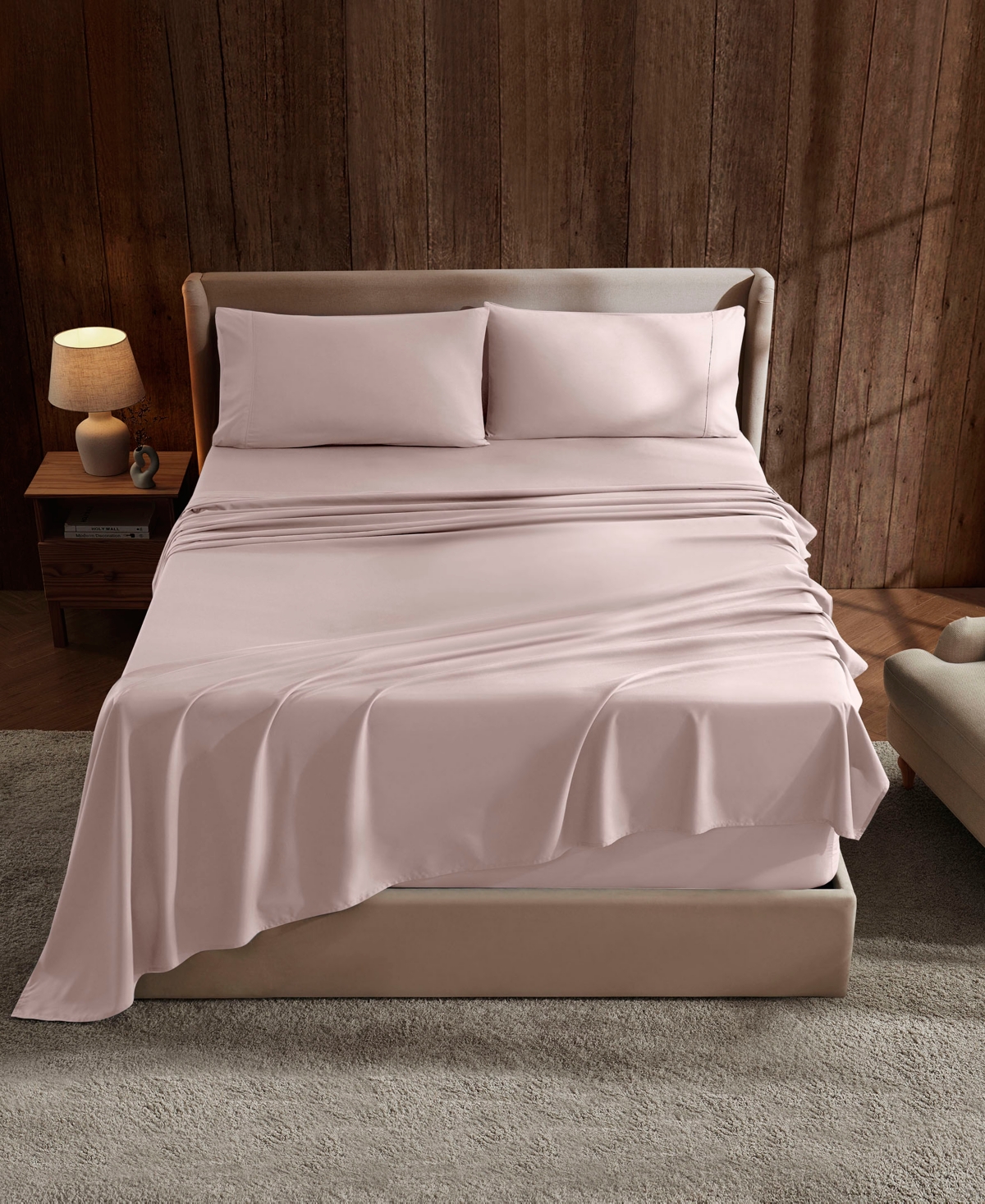 Nestl Premier Collection Deep Pocket 4 Piece Sheet Set, Queen In Pink