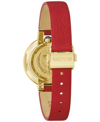 Women's Classic Rubaiyat Red Leather Strap Watch 30.5mm