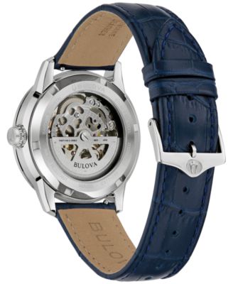 Men's Classic Sutton Automatic Blue Leather Strap Watch 40mm
