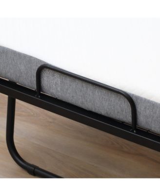 Folding Bed with 4" Mattress, Portable Foldable Guest Bed with Wheels