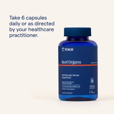 Beef Organs: Supports immune, heart, energy, hair, skin & bone health. Natural superfood, keto, paleo. 180 capsules (30 servings).