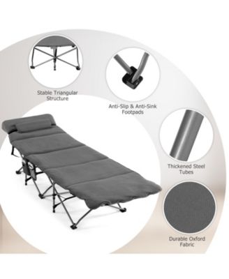 Folding Retractable Travel Camping Cot with Mattress and Carry Bag