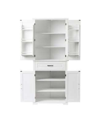 Bathroom Storage Cabinet with Doors and Drawer, Multiple Storage Spaces, Adjustable Shelf