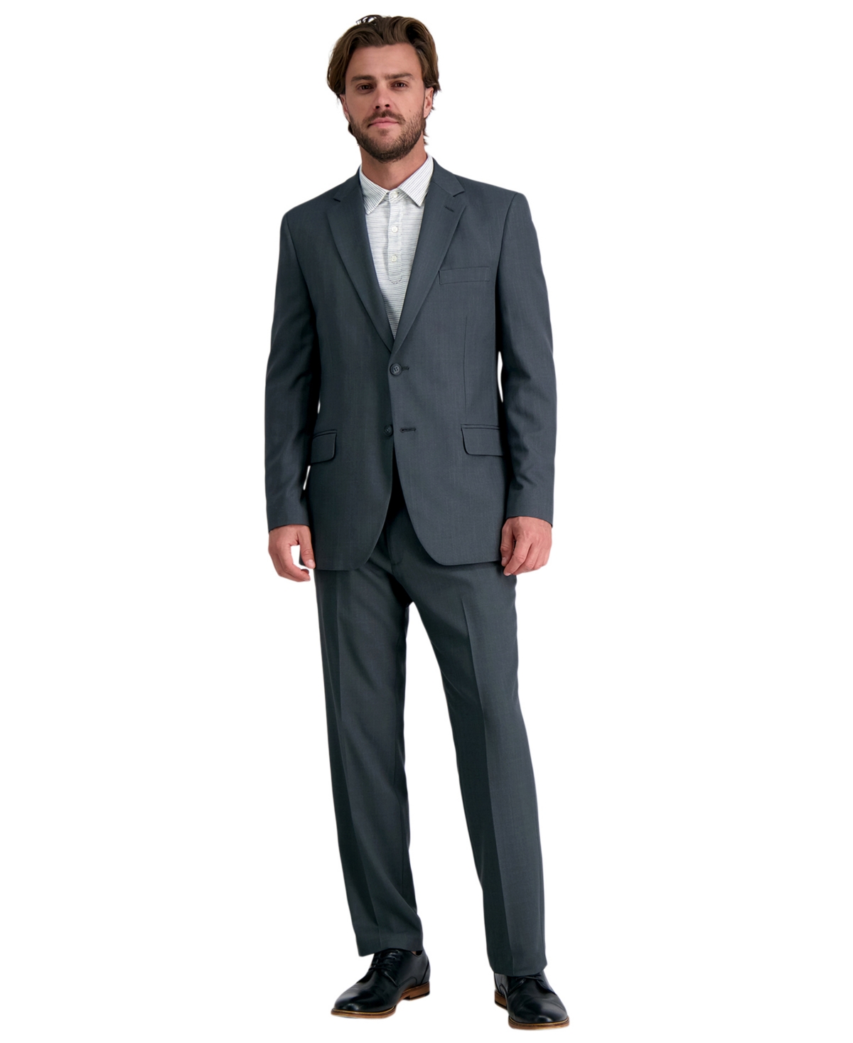 Haggar Men's Travel Performance Suit Separates Notch Lapel Jacket In Gray