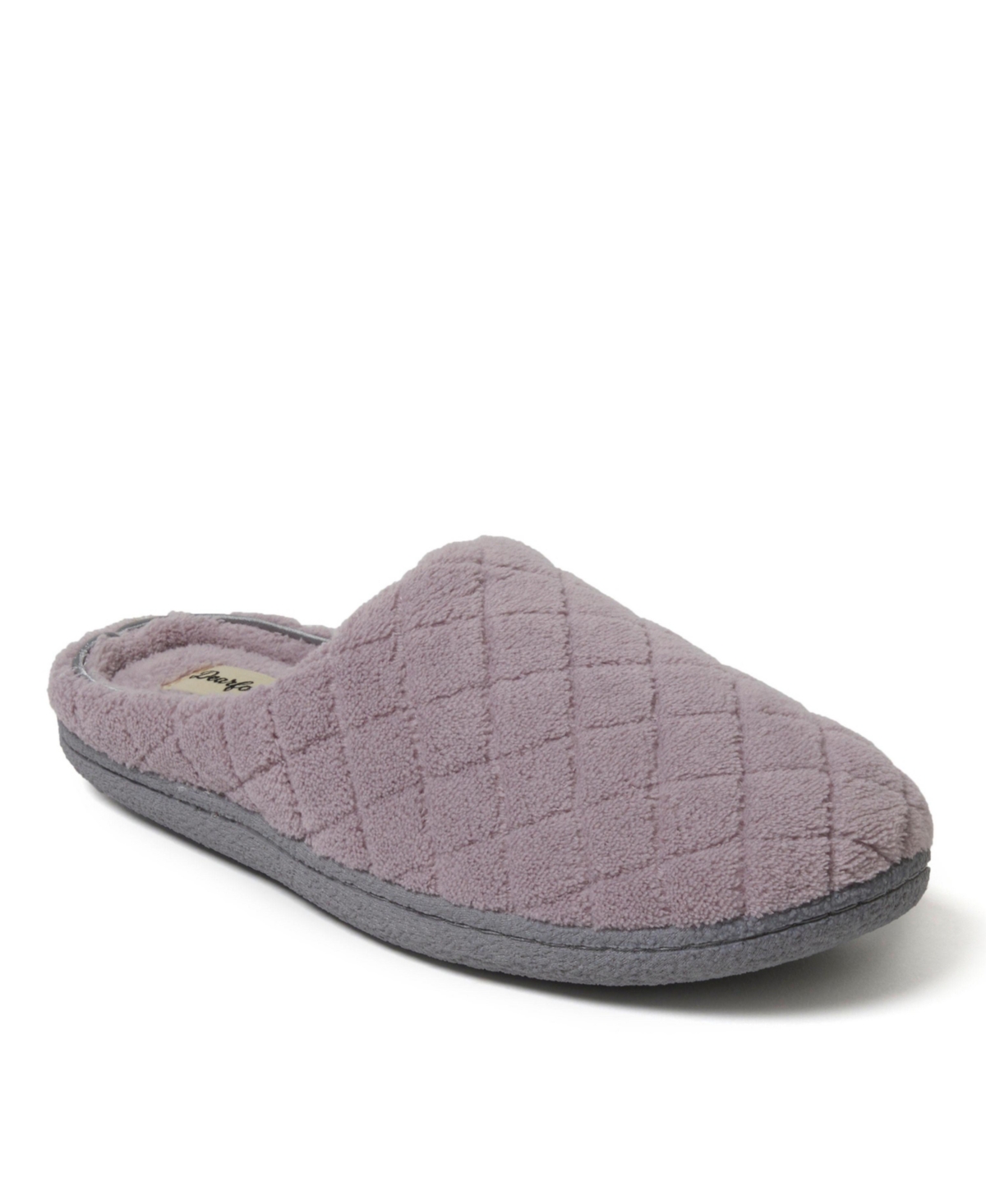 Women's Leslie Quilted Microfiber Terry Memory Foam Clog House Slipper - Frosted plum