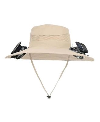 Solar Fan Hat – UPF 50+ Wide Brim Safari Hat with Dual Fans, USB & Solar Power, 3 Speeds, Lightweight & Breathable for Outdoor Cooling