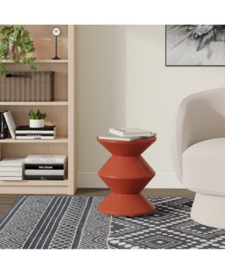 Aura Modern Plastic Side End Table, Indoor/Outdoor Use, Brown