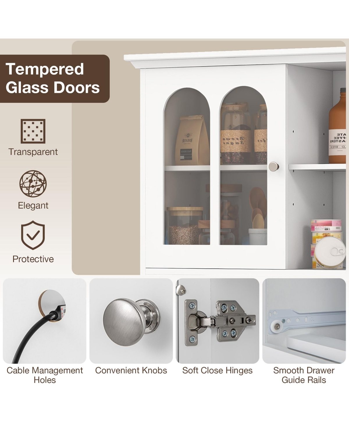 Gymax 73'' Tall Kitchen Pantry Storage Cabinet w/ Led Lights and Power Outlets