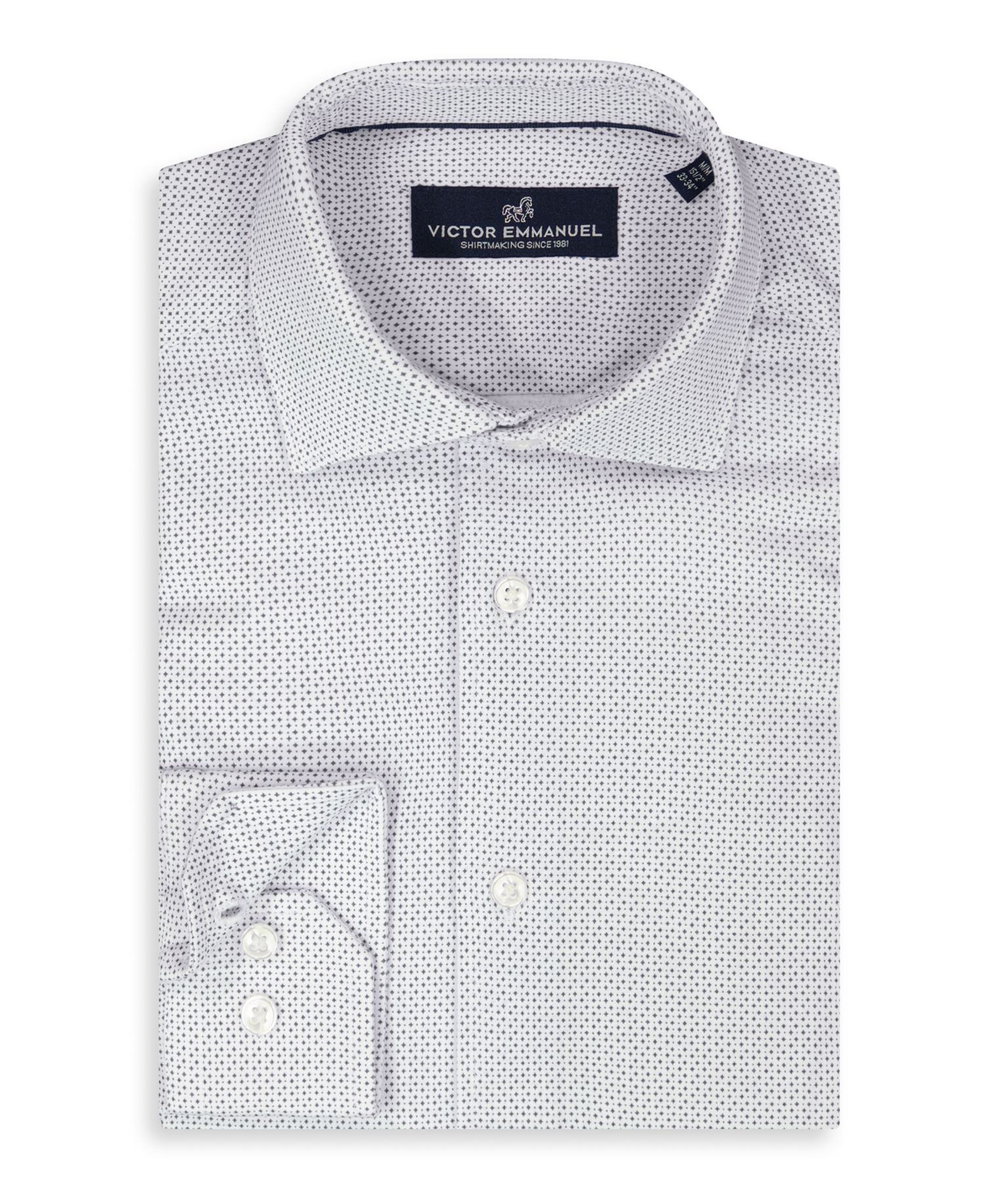 Men's Geometric Print Spread Collar Dress Shirt