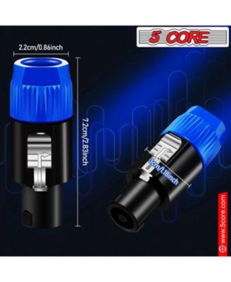 5Core Speakon Adapter High Quality Audio Jack Male Audio Pin Speaker Adapter Connector - SPKN BLU 2PCS